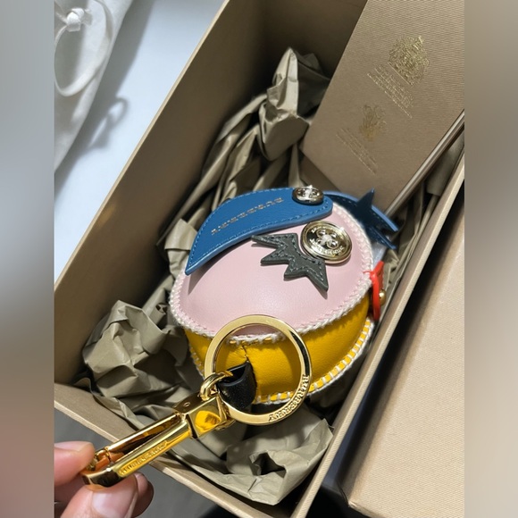 Burberry Colorful Bird Keychain with Gold Clip - Picture 3 of 3
